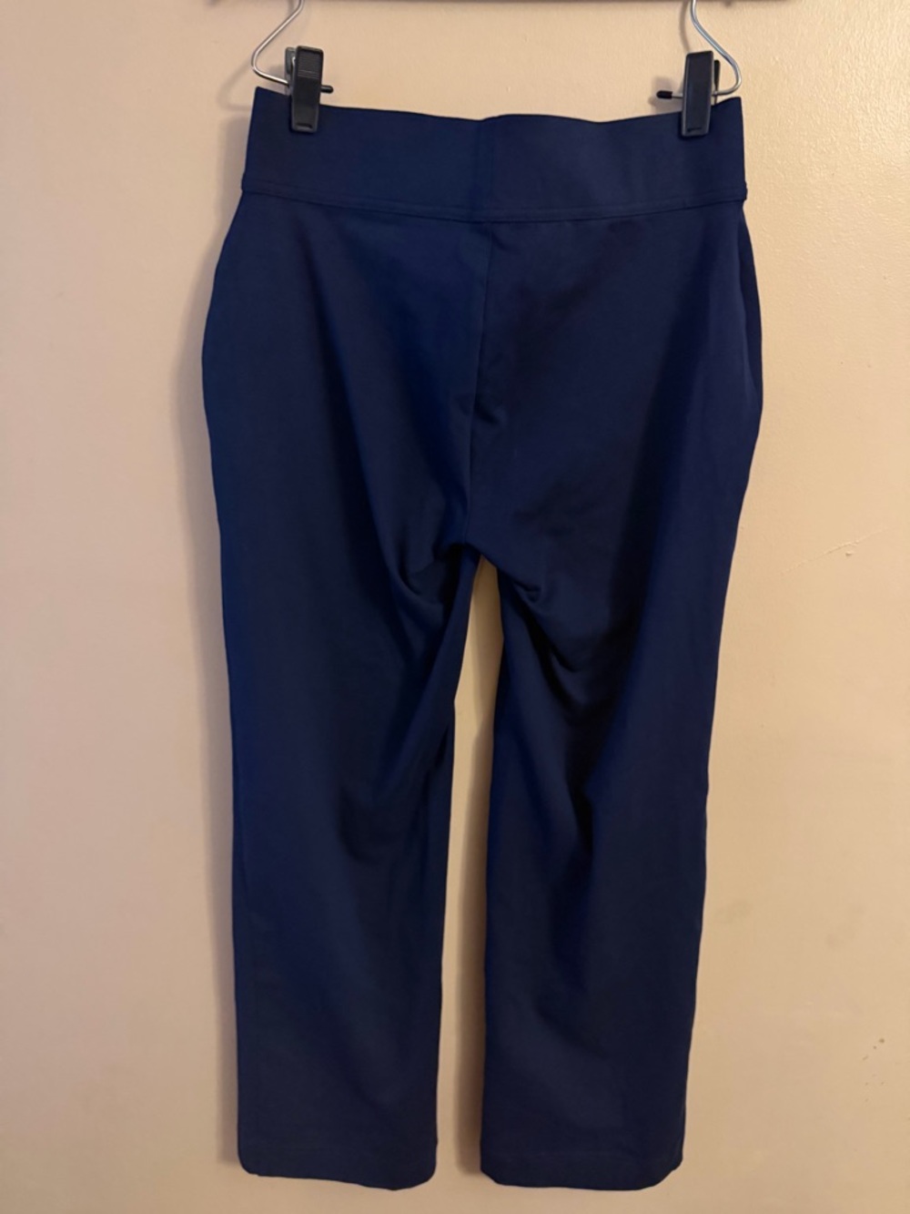 Lands' End Navy Cropped Pull-On Straight-Leg Pants - Picture 2 of 4